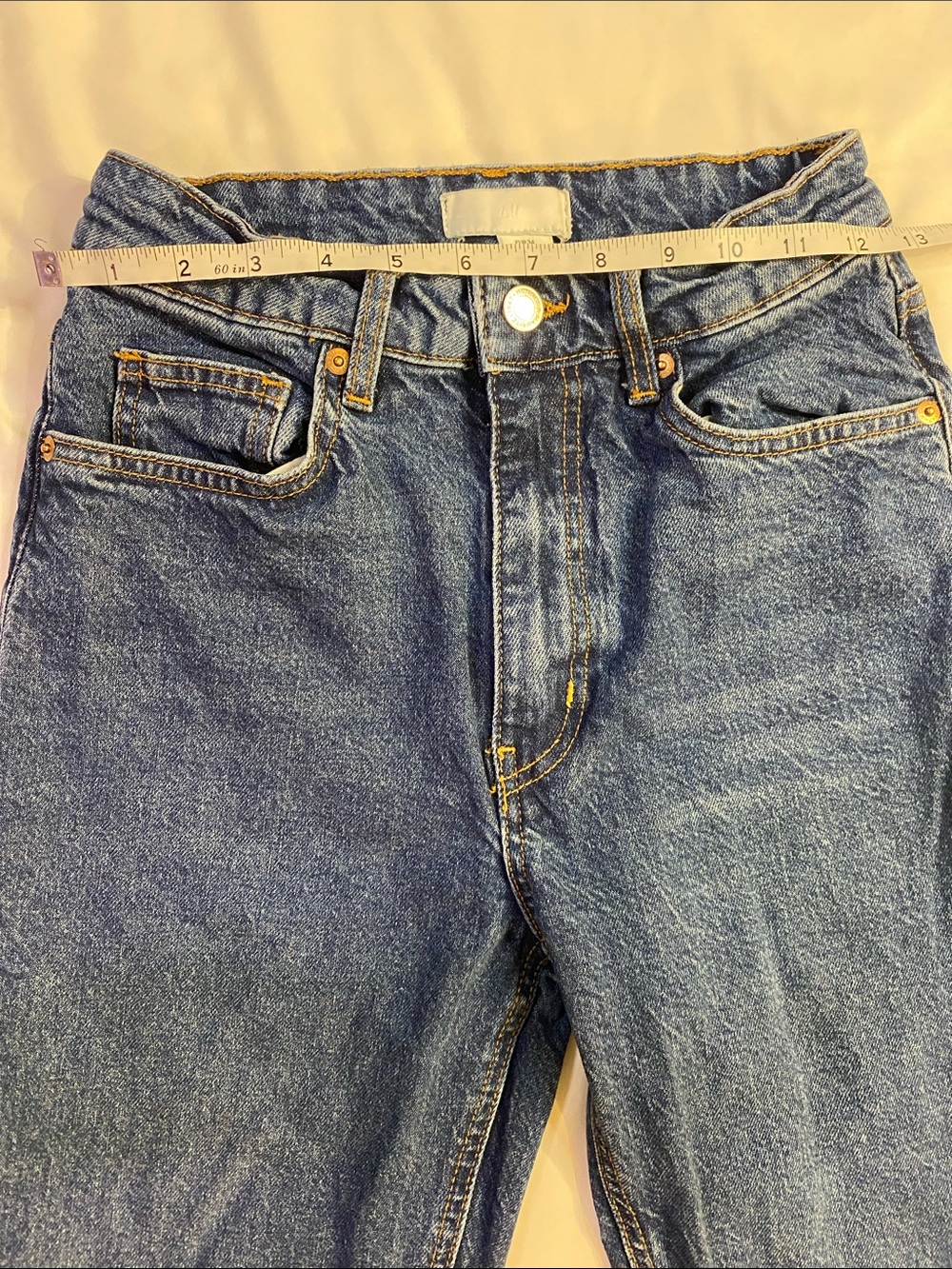 H&M Blue Denim Jeans with Gold Stitching - Picture 7 of 9